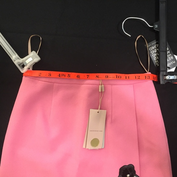Christopher Kane Pink Mini Skirt With Art Nouveau Motif - Crepe Wool Wrap-Effect - Picture 6 of 13